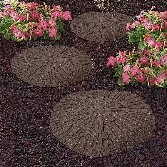 Reversible Eco-Friendly Cracked Log Stepping Stones